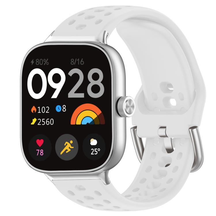 xDfind Silver Buckle Silicone Sport Watch Band, For Xiaomi Band 10 Pro / 9 Pro / Redmi Watch 6, For Redmi Watch 3 Active / Watch 3 Lite, For Redmi Watch 3
