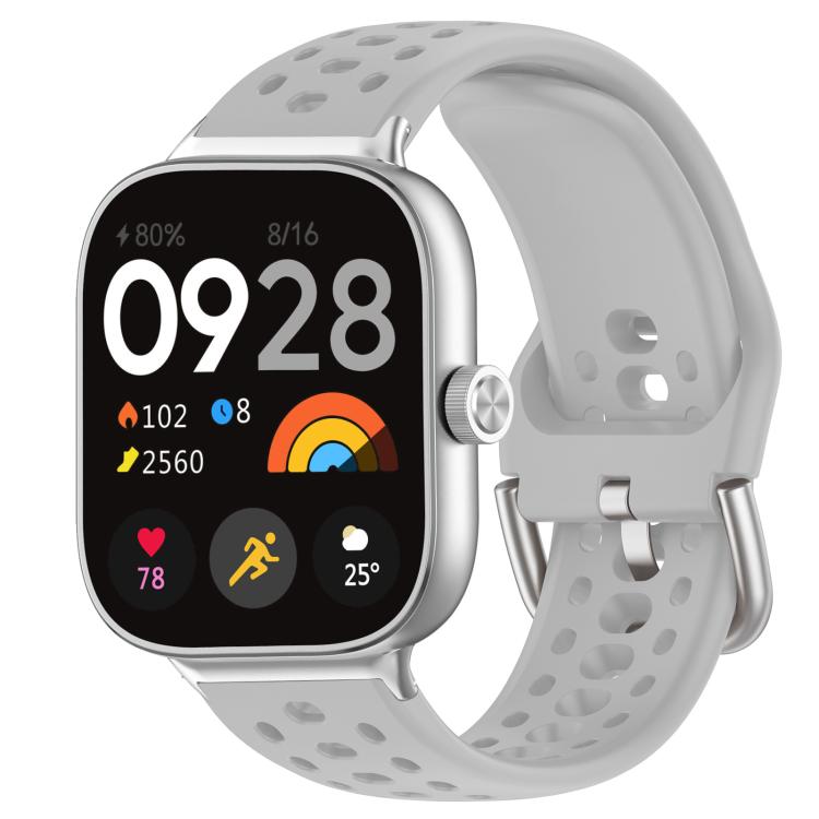 xDfind Silver Buckle Silicone Sport Watch Band, For Xiaomi Band 10 Pro / 9 Pro / Redmi Watch 6, For Redmi Watch 3 Active / Watch 3 Lite, For Redmi Watch 3