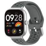 xDfind Silver Buckle Silicone Sport Watch Band, For Xiaomi Band 10 Pro / 9 Pro / Redmi Watch 6, For Redmi Watch 3 Active / Watch 3 Lite, For Redmi Watch 3