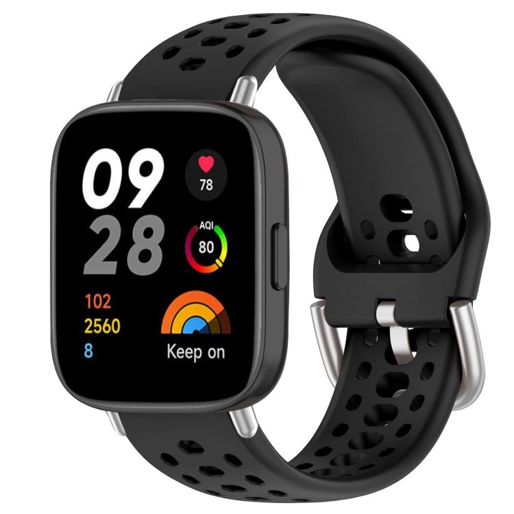 xDfind Silver Buckle Silicone Sport Watch Band, For Xiaomi Band 10 Pro / 9 Pro / Redmi Watch 6, For Redmi Watch 3 Active / Watch 3 Lite, For Redmi Watch 3