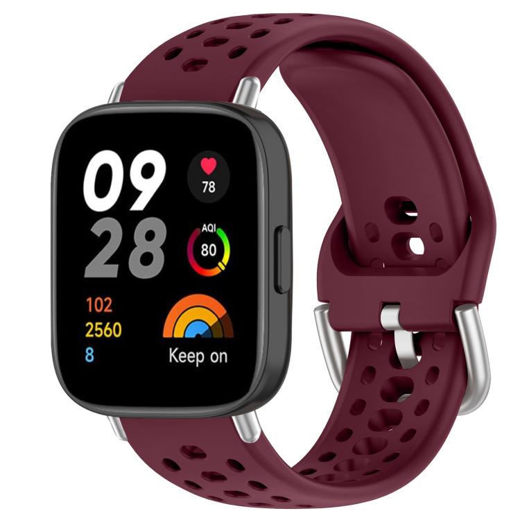 xDfind Silver Buckle Silicone Sport Watch Band, For Xiaomi Band 10 Pro / 9 Pro / Redmi Watch 6, For Redmi Watch 3 Active / Watch 3 Lite, For Redmi Watch 3