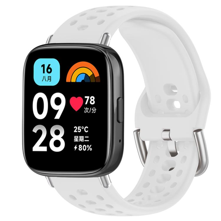 xDfind Silver Buckle Silicone Sport Watch Band, For Xiaomi Band 10 Pro / 9 Pro / Redmi Watch 6, For Redmi Watch 3 Active / Watch 3 Lite, For Redmi Watch 3