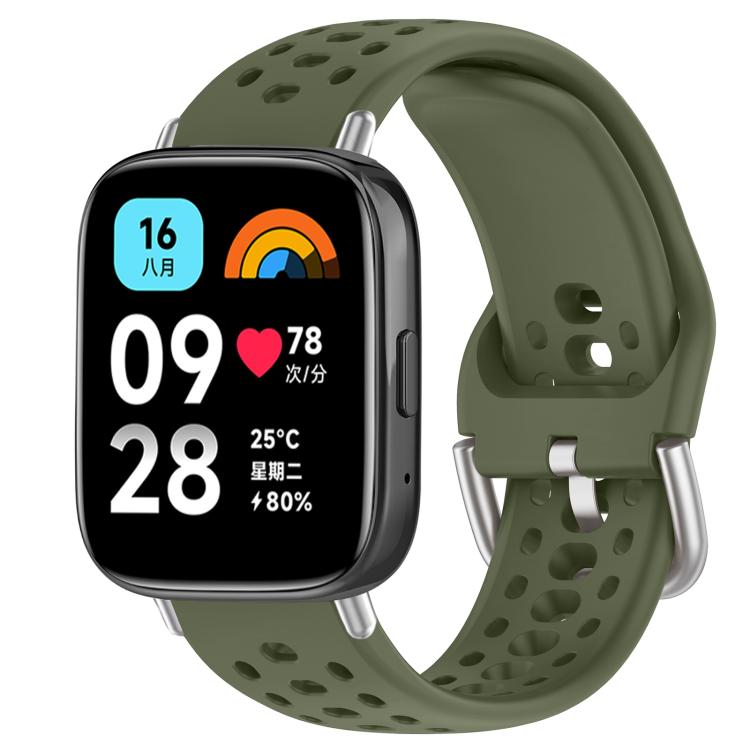 xDfind Silver Buckle Silicone Sport Watch Band, For Xiaomi Band 10 Pro / 9 Pro / Redmi Watch 6, For Redmi Watch 3 Active / Watch 3 Lite, For Redmi Watch 3