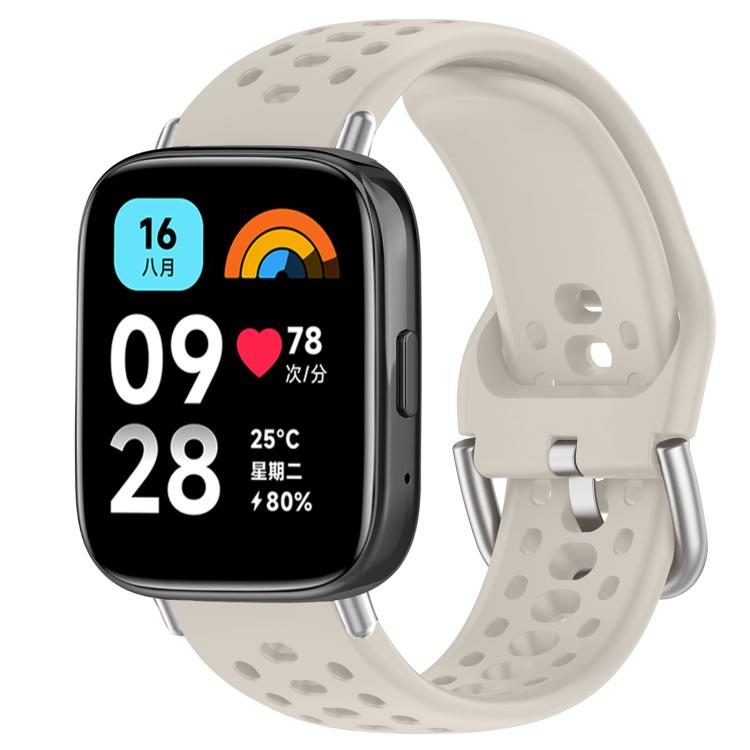 xDfind Silver Buckle Silicone Sport Watch Band, For Xiaomi Band 10 Pro / 9 Pro / Redmi Watch 6, For Redmi Watch 3 Active / Watch 3 Lite, For Redmi Watch 3