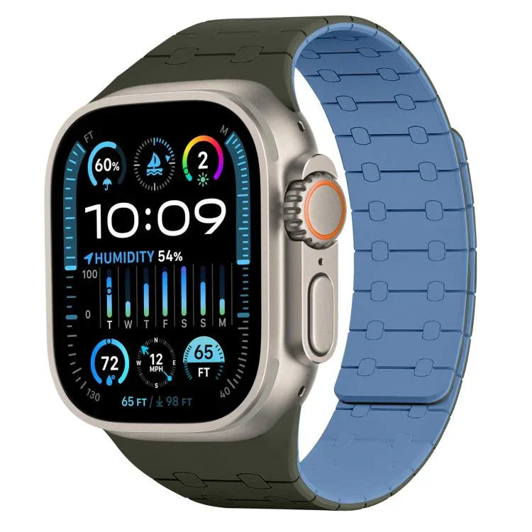 สายซิลิโคนแม่เหล็กสีตัดกัน xDfind สำหรับ Apple Watch ขนาด 42 / 44 / 45 / 46 / 49 มม., สำหรับ Apple Watch ขนาด 38 / 40 / 41 / S10 42 มม.