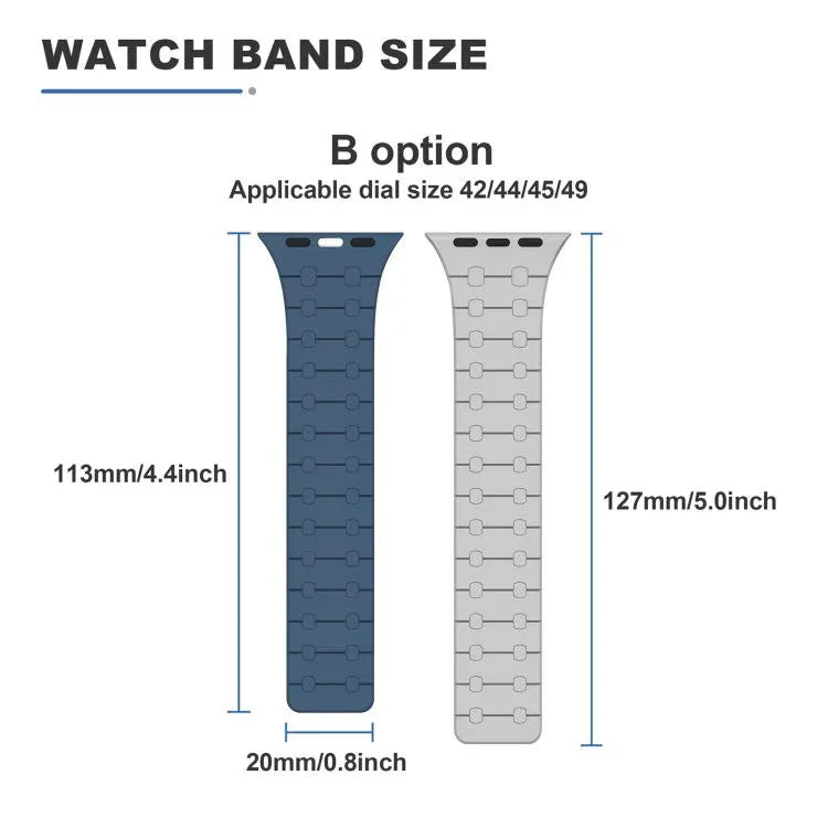 สายซิลิโคนแม่เหล็กสีตัดกัน xDfind สำหรับ Apple Watch ขนาด 42 / 44 / 45 / 46 / 49 มม., สำหรับ Apple Watch ขนาด 38 / 40 / 41 / S10 42 มม.