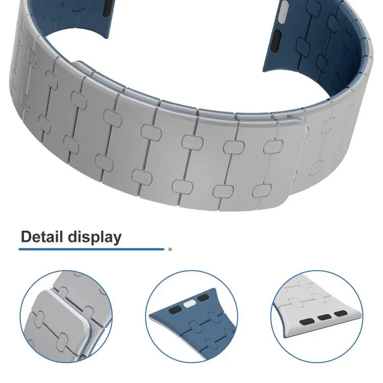 สายซิลิโคนแม่เหล็กสีตัดกัน xDfind สำหรับ Apple Watch ขนาด 42 / 44 / 45 / 46 / 49 มม., สำหรับ Apple Watch ขนาด 38 / 40 / 41 / S10 42 มม.