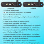 Measy AV230 เครื่องส่งและรับสัญญาณเสียง/วิดีโอไร้สาย 2.4GHz พร้อมฟังก์ชันส่งสัญญาณอินฟราเรดกลับ ระยะทาง: 300m, สีดำ AV230