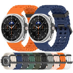 สายรัดนาฬิกาซิลิโคนสีท้องทะเลลายสองแถวรูหัวเข็มขัดสีดำ xDfind สำหรับ Samsung Galaxy Watch8 / 8 Classic