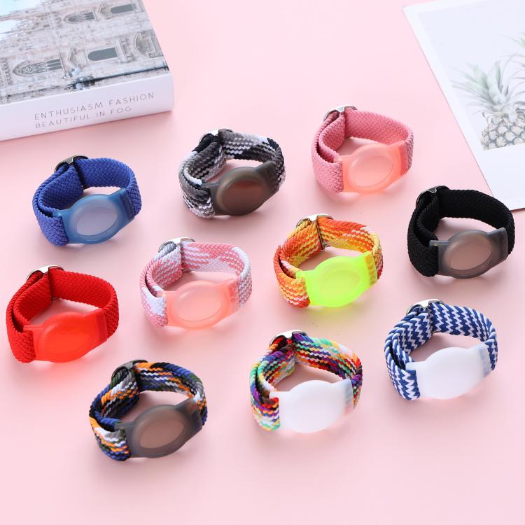 xDfind สายรัดข้อมือนาไลอนถักปรับได้ ปกป้องตัวติดตามป้องกันการสูญหาย สำหรับ AirTag รุ่นที่ 2 / AirTag รุ่นที่ 1