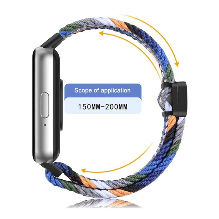 สายรัดนาฬิกาไนลอนถักหัวเข็มขัดแม่เหล็ก xDfind สำหรับ Samsung Galaxy Fit 3