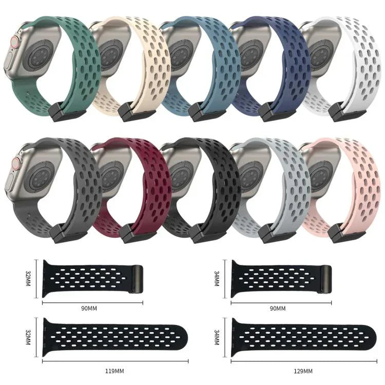 สายซิลิโคนแม่เหล็ก xDfind สำหรับ Apple Watch ขนาด 42 / 44 / 45 / 46 / 49 มม., สำหรับ Apple Watch ขนาด 38 / 40 / 41 / S10 42 มม.