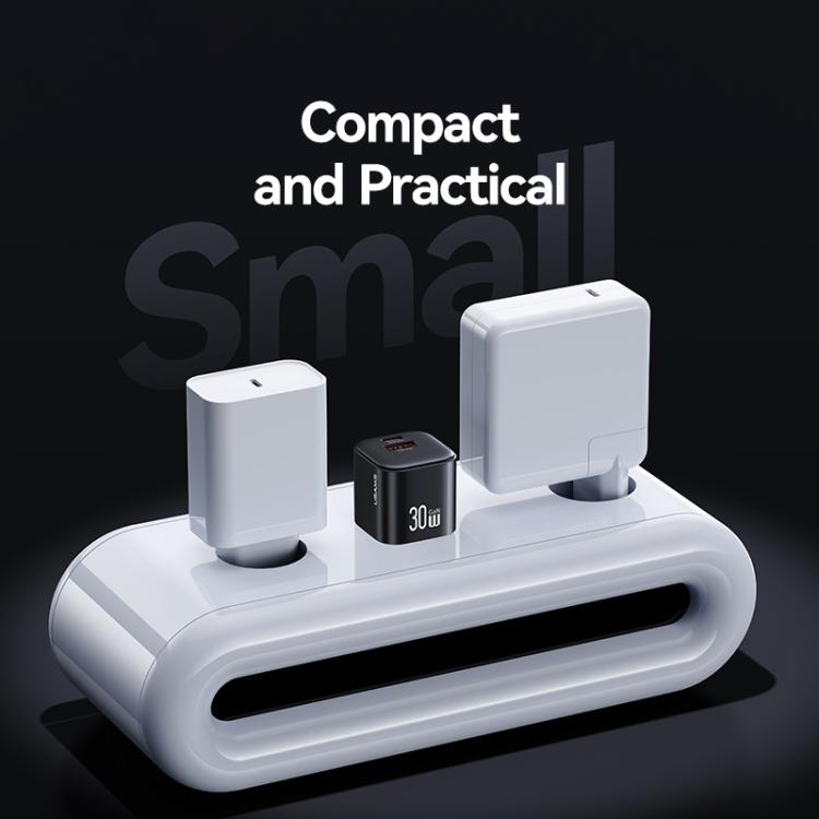 USAMS CC270 ที่ชาร์จเร็วขนาดเล็ก 30W GaN USB-C / Type-C และ USB สองพอร์ต, ปลั๊ก US