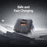 USAMS CC270 ที่ชาร์จเร็วขนาดเล็ก 30W GaN USB-C / Type-C และ USB สองพอร์ต, ปลั๊ก US