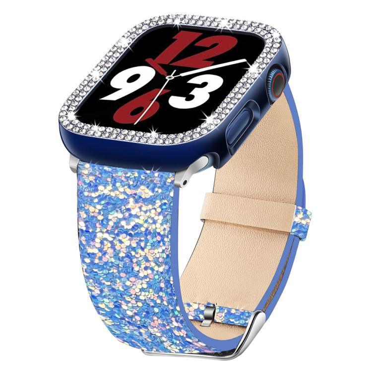 สายหนังประดับเลื่อมกลิตเตอร์ xDfind สำหรับ Apple Watch ขนาด 42 / 44 / 45 / 46 / 49 มม., สำหรับ Apple Watch ขนาด 38 / 40 / 41 / S10 42 มม.