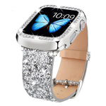สายหนังประดับเลื่อมกลิตเตอร์ xDfind สำหรับ Apple Watch ขนาด 42 / 44 / 45 / 46 / 49 มม., สำหรับ Apple Watch ขนาด 38 / 40 / 41 / S10 42 มม.