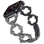 สายรัดนาฬิกาโลหะแข็งรูปตัว O ประดับเพชร xDfind สำหรับ Apple Watch ขนาด 42 / 44 / 45 / 46 / 49 มม., สำหรับ Apple Watch ขนาด 38 / 40 / 41 / S10 42 มม.