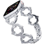 สายรัดนาฬิกาโลหะแข็งรูปตัว O ประดับเพชร xDfind สำหรับ Apple Watch ขนาด 42 / 44 / 45 / 46 / 49 มม., สำหรับ Apple Watch ขนาด 38 / 40 / 41 / S10 42 มม.