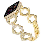 สายรัดนาฬิกาโลหะแข็งรูปตัว O ประดับเพชร xDfind สำหรับ Apple Watch ขนาด 42 / 44 / 45 / 46 / 49 มม., สำหรับ Apple Watch ขนาด 38 / 40 / 41 / S10 42 มม.