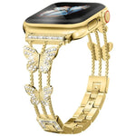 สายรัดนาฬิกาโลหะแข็งรูปผีเสื้อประดับเพชร xDfind สำหรับ Apple Watch ขนาด 42 / 44 / 45 / 46 / 49 มม., สำหรับ Apple Watch ขนาด 38 / 40 / 41 / S10 42 มม.