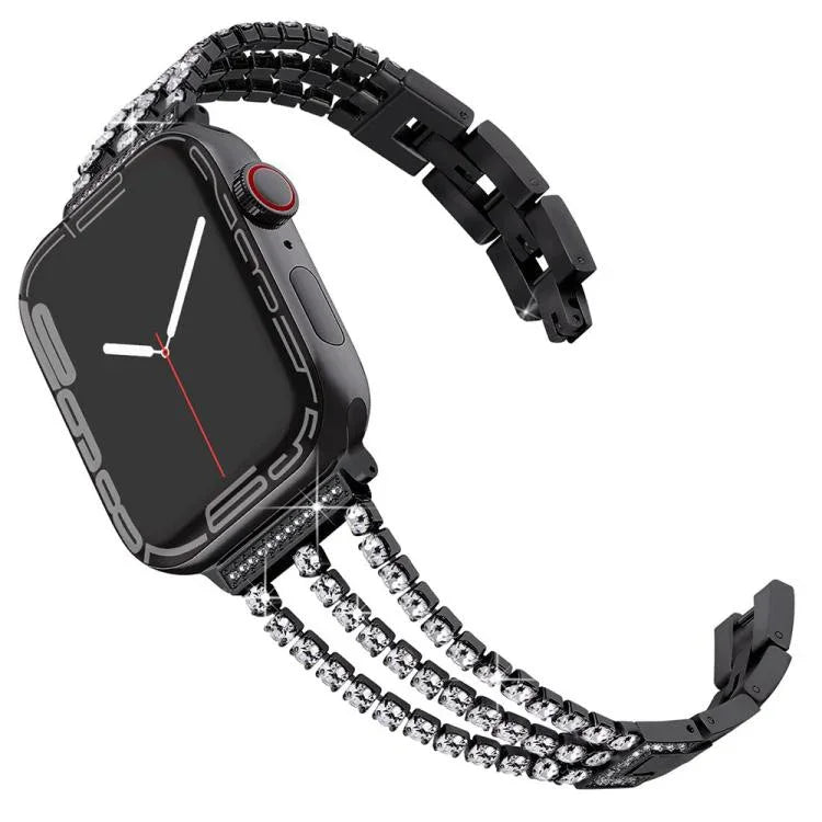สายรัดนาฬิกาโลหะแข็งสามเพชร xDfind สำหรับ Apple Watch ขนาด 42 / 44 / 45 / 46 / 49 มม., สำหรับ Apple Watch ขนาด 38 / 40 / 41 / S10 42 มม.