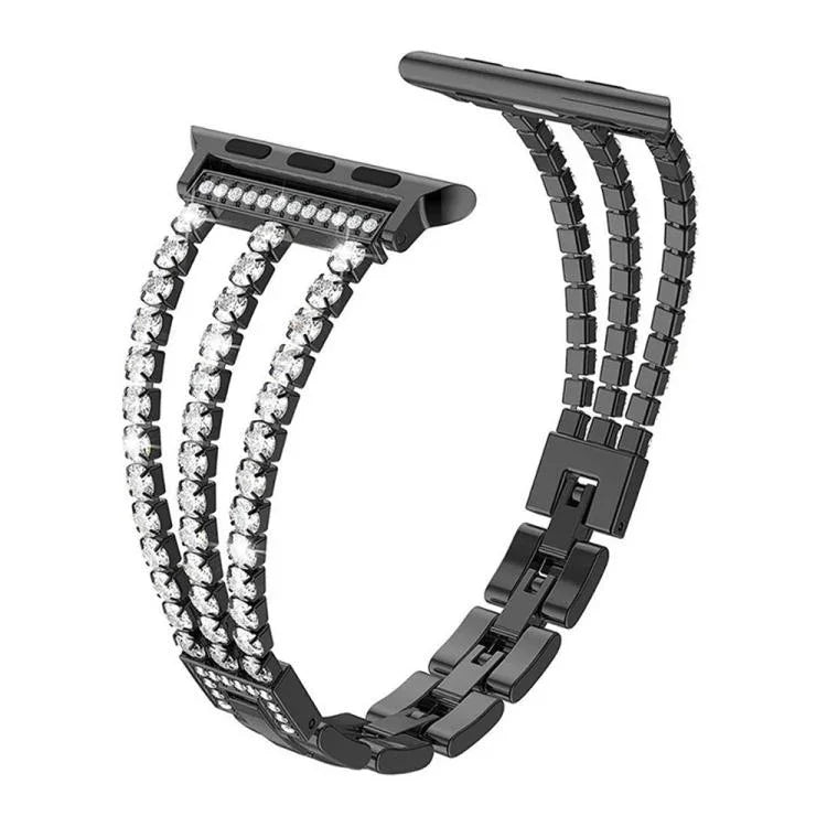 สายรัดนาฬิกาโลหะแข็งสามเพชร xDfind สำหรับ Apple Watch ขนาด 42 / 44 / 45 / 46 / 49 มม., สำหรับ Apple Watch ขนาด 38 / 40 / 41 / S10 42 มม.