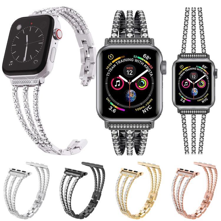 สายรัดนาฬิกาโลหะแข็งสามเพชร xDfind สำหรับ Apple Watch ขนาด 42 / 44 / 45 / 46 / 49 มม., สำหรับ Apple Watch ขนาด 38 / 40 / 41 / S10 42 มม.