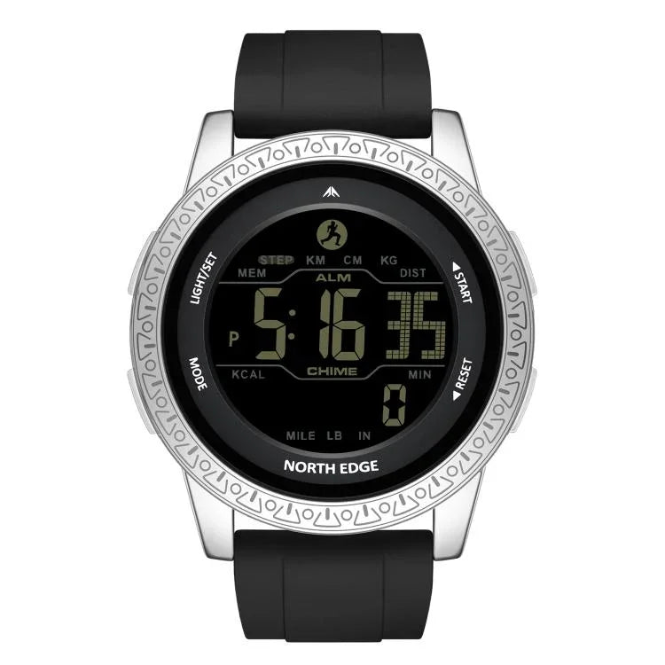 NORTH EDGE APOLLO Outdoor Waterproof Men Multi-Function Silicone Strap Smart Sports Watch