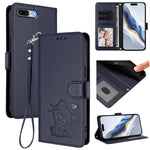 เคสโทรศัพท์หนังปั๊มลายหัวใจแมวพร้อมสายคล้องมือ สำหรับ iPhone XR, สำหรับ iPhone XS Max, สำหรับ iPhone 7 Plus / 8 Plus