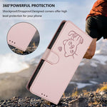 Embossed Heart Cat Leather Phone Case with Hand Strap, For iPhone 13 mini, For iPhone 12 / 12 Pro, For iPhone 12 Pro Max, For iPhone 12 mini