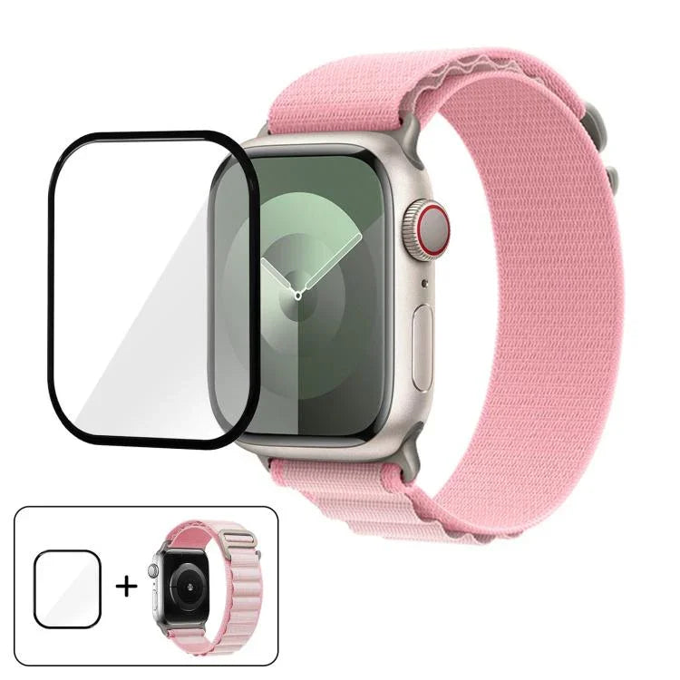 Buckle Loop Nylon Watch Band with 3D Curved Film, For Apple Watch Series 44mm