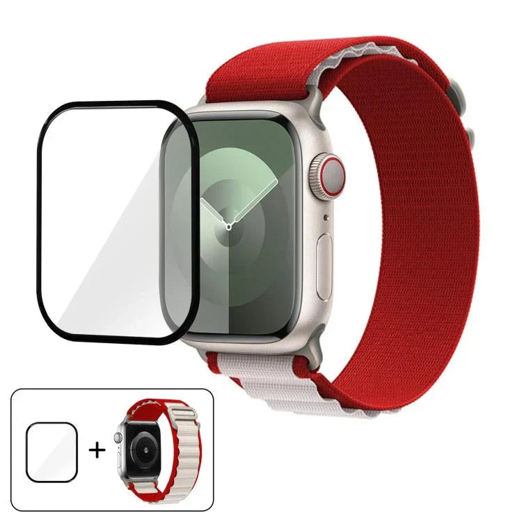 Buckle Loop Nylon Watch Band with 3D Curved Film, For Apple Watch Series 44mm