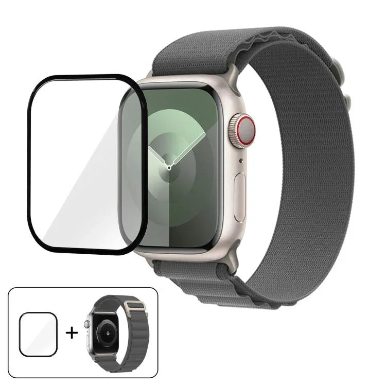 Buckle Loop Nylon Watch Band with 3D Curved Film, For Apple Watch Series 44mm