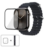 สายรัดนาฬิกาซิลิโคน Ocean พร้อมฟิล์มโค้ง 3D สำหรับ Apple Watch Series 40 มม., สำหรับ Apple Watch Ultra 2 / 1 49 มม., สำหรับ Apple Watch Series 45 มม.