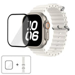 สายรัดนาฬิกาซิลิโคน Ocean พร้อมฟิล์มโค้ง 3D สำหรับ Apple Watch Series 40 มม., สำหรับ Apple Watch Ultra 2 / 1 49 มม., สำหรับ Apple Watch Series 45 มม.
