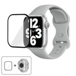 สายรัดนาฬิกาซิลิโคนแบบหัวเข็มขัดผีเสื้อพร้อมฟิล์มโค้ง 3D สำหรับ Apple Watch Series 10 46 มม., สำหรับ Apple Watch Series 10 42 มม., สำหรับ Apple Watch Series 44 มม.