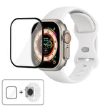 สายรัดนาฬิกาซิลิโคนแบบหัวเข็มขัดผีเสื้อพร้อมฟิล์มโค้ง 3D สำหรับ Apple Watch Series 40 มม., สำหรับ Apple Watch Ultra 2 / 1 49 มม., สำหรับ Apple Watch Series 45 มม.