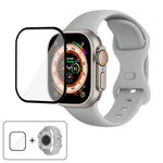 สายรัดนาฬิกาซิลิโคนแบบหัวเข็มขัดผีเสื้อพร้อมฟิล์มโค้ง 3D สำหรับ Apple Watch Series 40 มม., สำหรับ Apple Watch Ultra 2 / 1 49 มม., สำหรับ Apple Watch Series 45 มม.