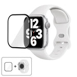 สายรัดนาฬิกาซิลิโคนแบบหัวเข็มขัดผีเสื้อพร้อมฟิล์มโค้ง 3D สำหรับ Apple Watch Series 41 มม., สำหรับ Apple Watch Series 38 มม., สำหรับ Apple Watch Series 42 มม.
