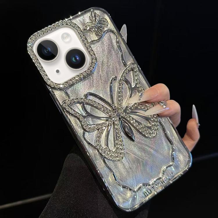 เคสโทรศัพท์ TPU ชุบไฟฟ้าลายผีเสื้อพร้อมกระดาษแข็งอีพ็อกซี่ สำหรับ iPhone 14, สำหรับ iPhone 14 Pro, สำหรับ iPhone 14 Pro Max, สำหรับ iPhone 13 Pro Max, สำหรับ iPhone 13 Pro, สำหรับ iPhone 13