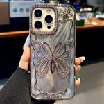 เคสโทรศัพท์ TPU ชุบไฟฟ้าลายผีเสื้อพร้อมกระดาษแข็งอีพ็อกซี่ สำหรับ iPhone 14, สำหรับ iPhone 14 Pro, สำหรับ iPhone 14 Pro Max, สำหรับ iPhone 13 Pro Max, สำหรับ iPhone 13 Pro, สำหรับ iPhone 13