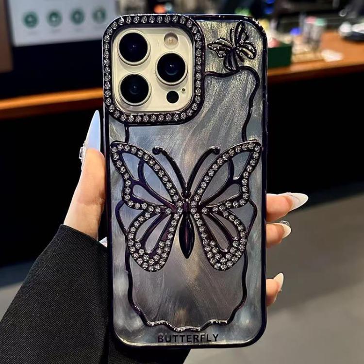 เคสโทรศัพท์ TPU ชุบไฟฟ้าลายผีเสื้อพร้อมกระดาษแข็งอีพ็อกซี่ สำหรับ iPhone 14, สำหรับ iPhone 14 Pro, สำหรับ iPhone 14 Pro Max, สำหรับ iPhone 13 Pro Max, สำหรับ iPhone 13 Pro, สำหรับ iPhone 13