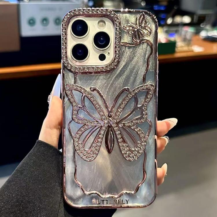 เคสโทรศัพท์ TPU ชุบไฟฟ้าลายผีเสื้อพร้อมกระดาษแข็งอีพ็อกซี่ สำหรับ iPhone 14, สำหรับ iPhone 14 Pro, สำหรับ iPhone 14 Pro Max, สำหรับ iPhone 13 Pro Max, สำหรับ iPhone 13 Pro, สำหรับ iPhone 13