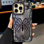 เคสโทรศัพท์ TPU ชุบไฟฟ้าลายผีเสื้อพร้อมกระดาษแข็งอีพ็อกซี่ สำหรับ iPhone 14, สำหรับ iPhone 14 Pro, สำหรับ iPhone 14 Pro Max, สำหรับ iPhone 13 Pro Max, สำหรับ iPhone 13 Pro, สำหรับ iPhone 13
