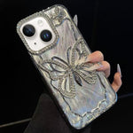 เคสโทรศัพท์ TPU ชุบไฟฟ้าลายผีเสื้อพร้อมกระดาษแข็งอีพ็อกซี่ สำหรับ iPhone 14, สำหรับ iPhone 14 Pro, สำหรับ iPhone 14 Pro Max, สำหรับ iPhone 13 Pro Max, สำหรับ iPhone 13 Pro, สำหรับ iPhone 13