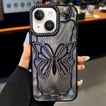 เคสโทรศัพท์ TPU ชุบไฟฟ้าลายผีเสื้อพร้อมกระดาษแข็งอีพ็อกซี่ สำหรับ iPhone 14, สำหรับ iPhone 14 Pro, สำหรับ iPhone 14 Pro Max, สำหรับ iPhone 13 Pro Max, สำหรับ iPhone 13 Pro, สำหรับ iPhone 13