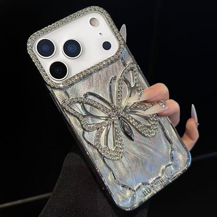 เคสโทรศัพท์ TPU ชุบอิเล็กโทรไลต์ลายผีเสื้อพร้อมแผ่นกระดาษอีพ็อกซี่ สำหรับ iPhone 17 Pro Max, iPhone 17 Pro, iPhone 17, iPhone 16 Pro Max, iPhone 16 Pro, iPhone 16 Plus, iPhone 16, iPhone 15 Pro Max, iPhone 15 Pro