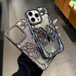 เคสโทรศัพท์ TPU ชุบไฟฟ้าลายผีเสื้อพร้อมกระดาษแข็งอีพ็อกซี่ สำหรับ iPhone 14, สำหรับ iPhone 14 Pro, สำหรับ iPhone 14 Pro Max, สำหรับ iPhone 13 Pro Max, สำหรับ iPhone 13 Pro, สำหรับ iPhone 13