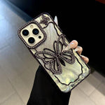 เคสโทรศัพท์ TPU ชุบไฟฟ้าลายผีเสื้อพร้อมกระดาษแข็งอีพ็อกซี่ สำหรับ iPhone 14, สำหรับ iPhone 14 Pro, สำหรับ iPhone 14 Pro Max, สำหรับ iPhone 13 Pro Max, สำหรับ iPhone 13 Pro, สำหรับ iPhone 13