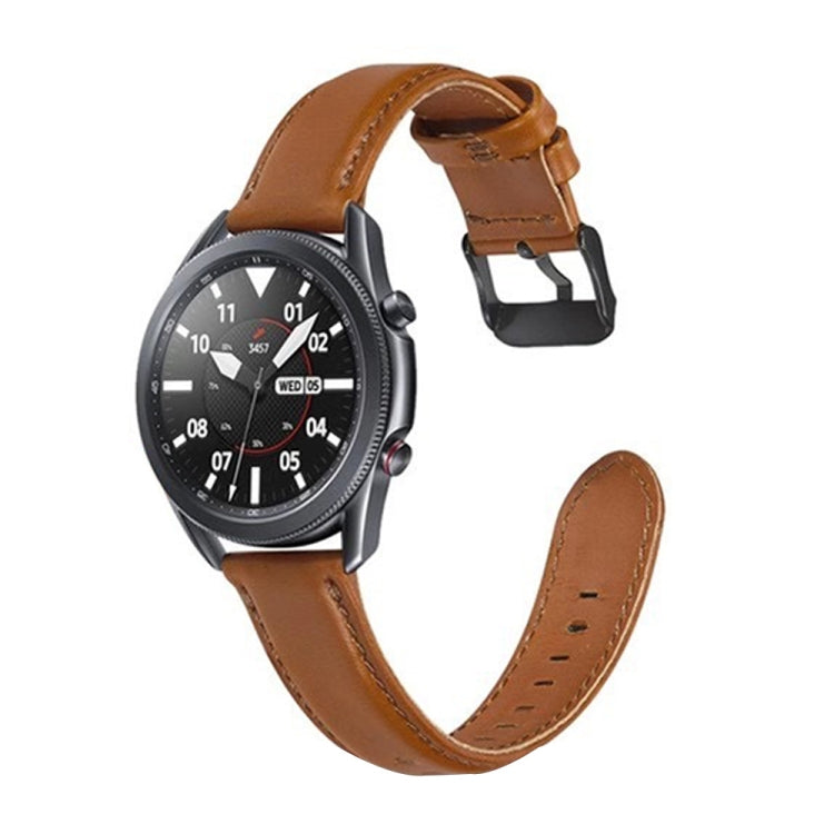 สายหนังพื้นผิวเรียบสำหรับเปลี่ยน สำหรับ Samsung Galaxy Watch 3 41mm, สำหรับ Samsung Galaxy Watch 3 45mm